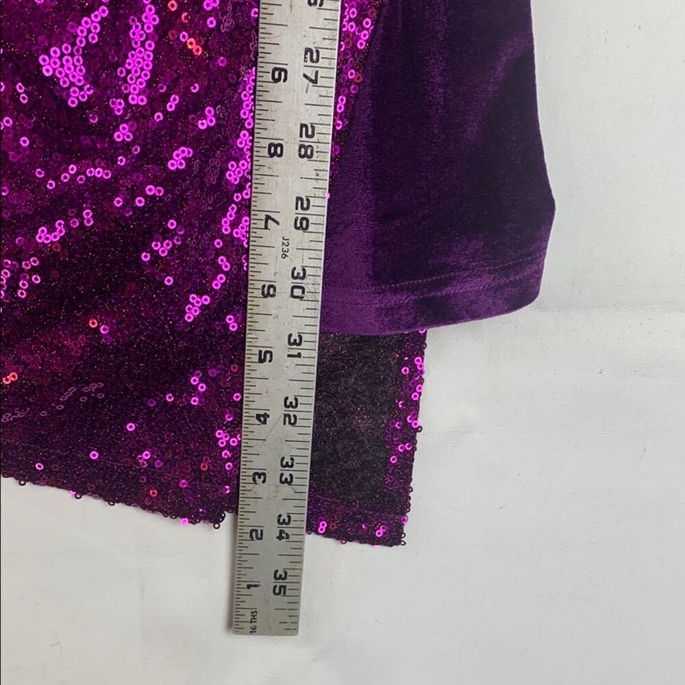 Capsulle size small Purple Sequin velour mini Dress party night boutique - Picture 8 of 12